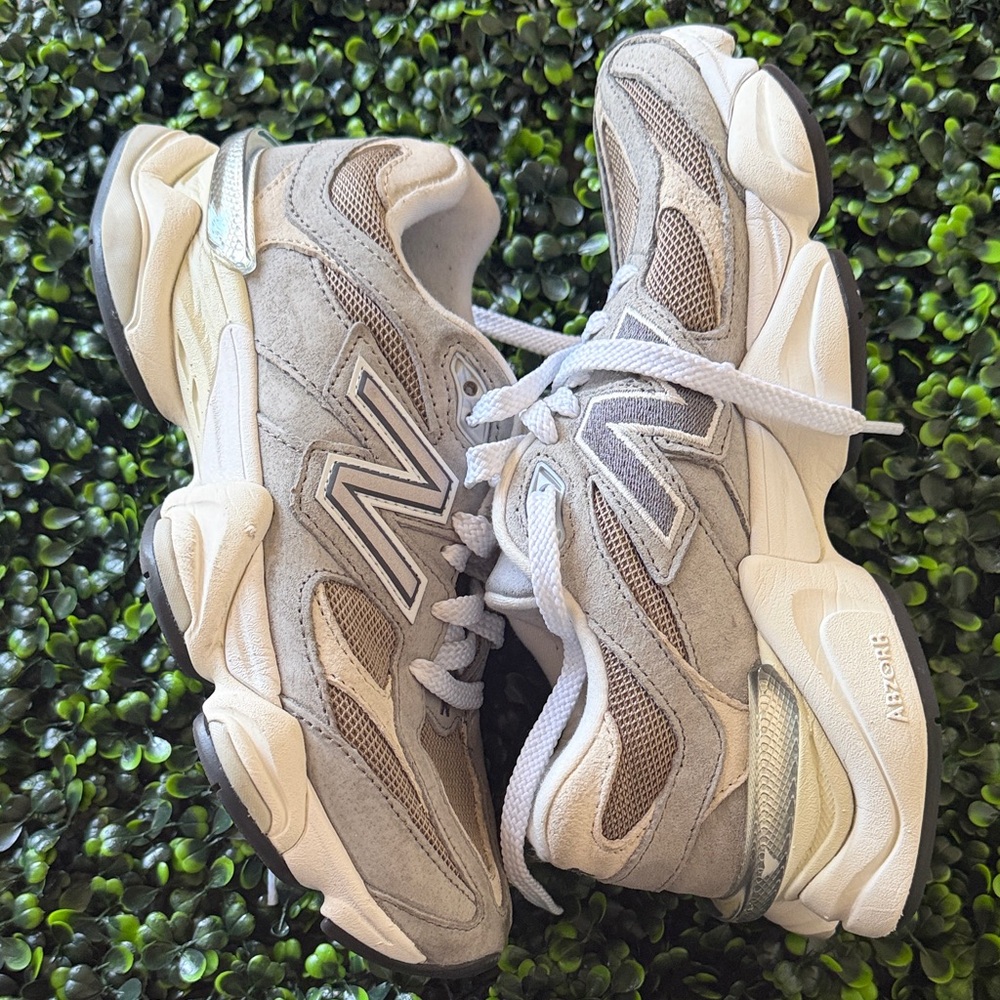 New Balance Light Gray Suede & Mesh Sneakers